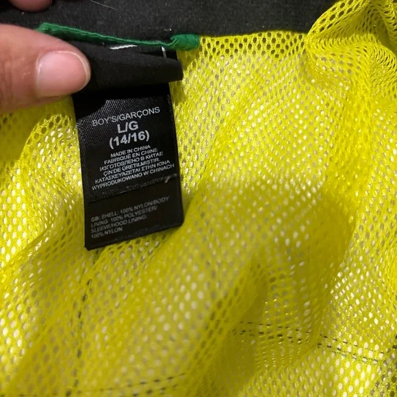 The North Face Boys L/G (14/16) Green & Black Windbreaker Jacket - Picture 2 of 3
